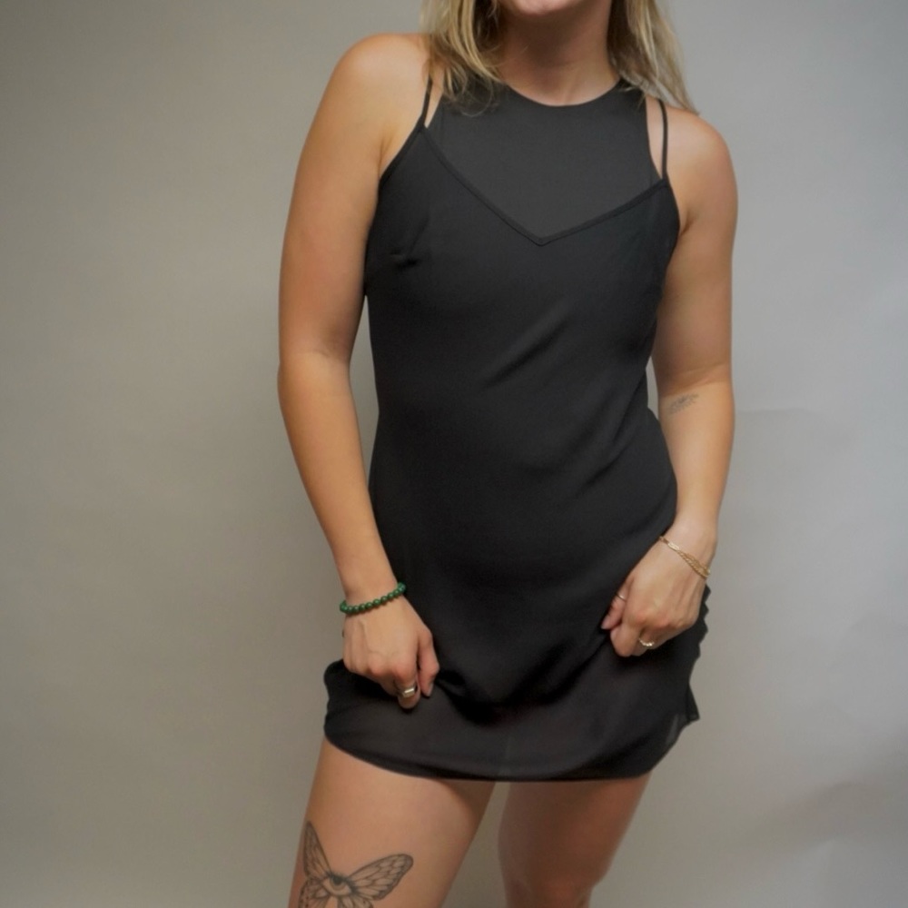 Banana Republic black slip-dress